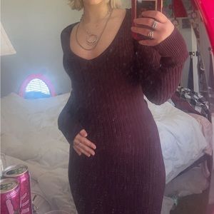 maroon sweater dress